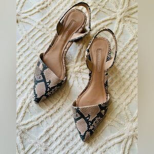 Antonio Melani Klaudi snake slingback block heel 7.5 D’Orsay pointy toe